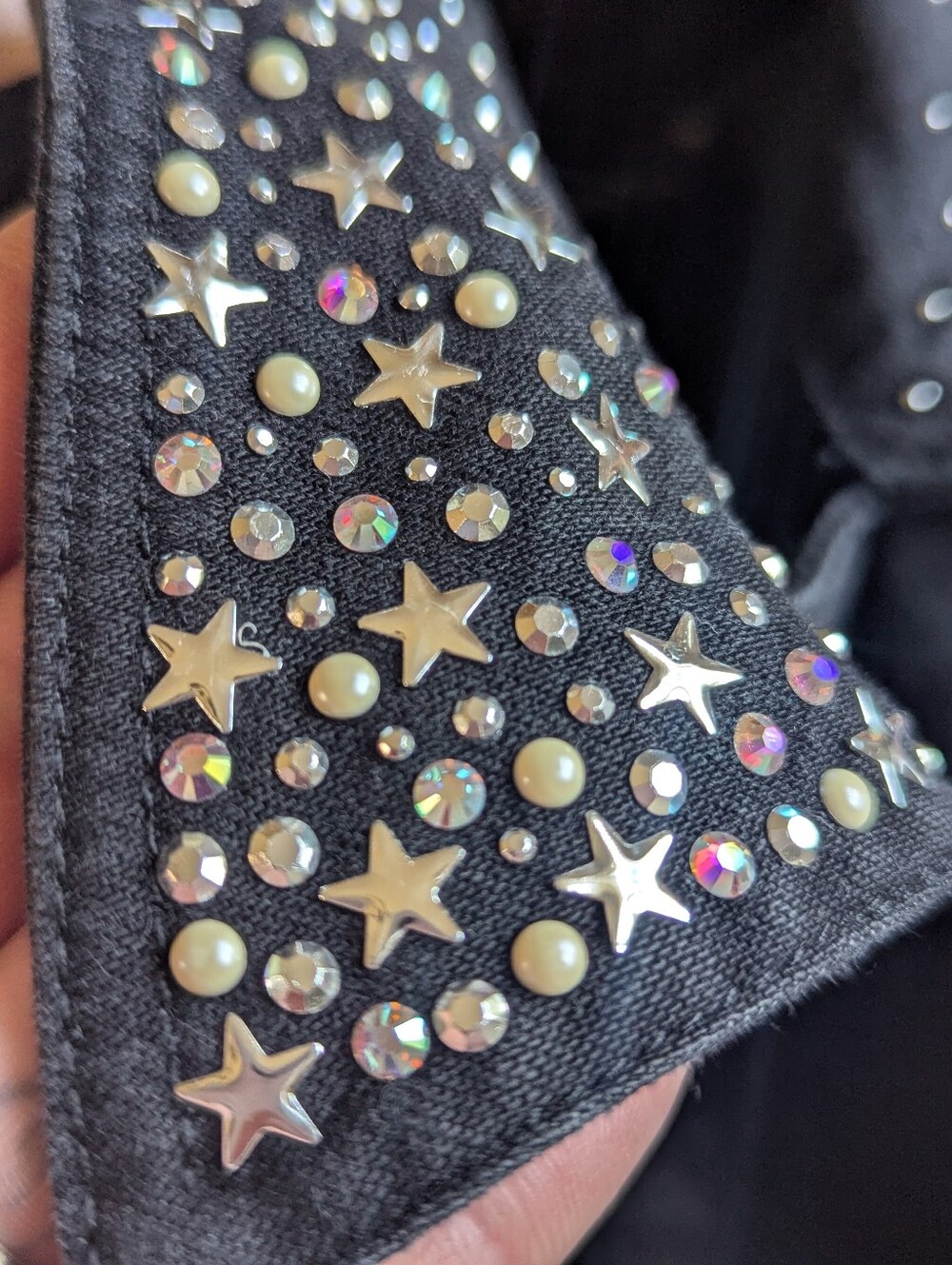 💎✨Celestial Swarovski Crystal Sparkling Star Fairycore Embellished Denim Jacket - Picture 13 of 14